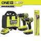 RYOBI ONE+ HP 18V Brushless Cordless Compact 2-Tool Combo Kit w/(2) Batteries, Charger, Bag & 11 in. Flexible Shaft Bit Holder PSBCK102K2-A10FB1G