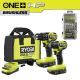 RYOBI ONE+ HP 18V Brushless Cordless Compact 2-Tool Combo Kit w/(2) Batteries, Charger, Bag & Diamond Grit Driving Set (52PC) PSBCK102K2-A965201