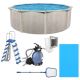 AQUARIAN 15 ft. x 52 in. Round 52 in. Metal Frame Above Ground Swimming Pool w/Pump and Pool Ladder WAD0015D52SM-KIT-HD