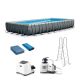 Intex 32 ft. x 16 ft. Rectangular 52 in. Deep Metal Frame Pool Set with Krystal Clear Saltwater System 26373EH-HD + 26669EG-HD