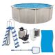 AQUARIAN 21 ft. x 52 in. Round 252 in. Steel Frame Above Ground Swimming Pool Kit with Pump, 7000 Gallons Capacity WAD0021D52SM-KIT-HD