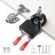 SKYSHALO 35 mm Concealed Door Hinge Jig, Accurate Locking Dual Clamp Fixation Hinge Drill Jig, Aluminum Alloy Cabinet Hinge Jig JLDWKKQTS35MMM9D7V0-250310