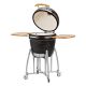 21 in. Comfortbilt Kamado Ceramic Charcoal Grill in Black with Folding Side Tables CBKamado21B