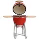 21 in. Comfortbilt Kamado Charcoal Grill in Red with Folding Side Tables CBKamado21R
