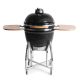 23 in. Comfortbilt Kamado Charcoal Grill in Black with Folding Side Tables CBKamado23B