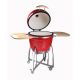 23 in. Comfortbilt Kamado Charcoal Grill in Red with Folding Side Tables CBKamado23R