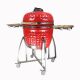 26 in. Comfortbilt Kamado Charcoal Grill in Red with Folding Side Tables CBKamado26R