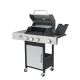 WTVWTV 3-Burner Portable Propane Gas Grill in Stainless Steel with Side Burner and Condiment Rack, and Built-in Thermometer L-GS