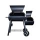 Outdoor Leisure Collection Charcoal Offset Smoker in Black with 3-Porcelain Cooking Grids and Offset Firebox OLP8530CS