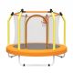 Siavonce 55 in. Trampoline for Kids Indoor and Outdoor Small Toddler Trampoline with Basketball Hoop, Yellow XMJ-P264320