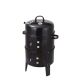 Otryad 15.7 in. Black Steel Charcoal Smoker, 2-Tier Vertical BBQ Grill Braising Oven with Side Handles for Outdoor Cooking QS-YJ935