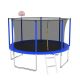 12 ft. Blue Trampoline with Basketball Hoop and Ball Outdoor Recreational Trampolines with Safety Enclosure for Yard UN-W1163-9544