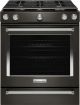 KitchenAid - 5.8 Cu. Ft. Self-Cleaning Slide-In Gas Convection Range - Black Stainless Steel
