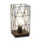 Simple Designs - Geometric Square Metal Table Lamp - Black