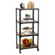 Mind Reader - Bar Cart, Rolling Cart, Microwave Stand, Utility Cart, Coffee Cart, Wood,Metal, 17.85