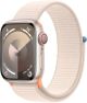 Apple Watch Series 9 (GPS + Cellular) 41mm Starlight Aluminum Case with Starlight Sport Loop - Starlight