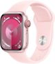 Apple Watch Series 9 GPS + Cellular 41mm Pink Aluminum Case with Light Pink Sport Band - M/L - Pink