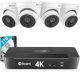 Swann - Master Series 8-Channel, 4-Dome Camera, Indoor/Outdoor PoE Wired 4K UHD 2TB HDD NVR Security System