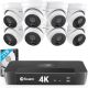 Swann - Master Series 8-Channel, 8-Dome Camera, Indoor/Outdoor PoE Wired 4K UHD 2TB HDD NVR Security System
