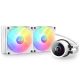 NZXT - 240mm Liquid Cooler with LCD Display and RGB Fans - White RL-KR240-W1