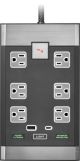 Rocketfish™ - 6-Outlet/1-USB-C/1-USB 2,880 Joules Surge Protector - Black