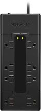 Insignia - 8-Outlet 1,200 Joules Surge Protector - Black