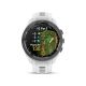 Garmin - Approach S70 GPS Smartwatch 42mm Ceramic - Black Ceramic Bezel with White Silicone Band