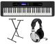 Casio CTS400 Premium Pack with 61 Key Keyboard, Stand, AC Adapter, and Headphones - Black