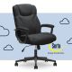 Serta - Connor Upholstered Executive High-Back Office Chair with Lumbar Support - Microfiber - Black