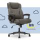 Serta - Connor Upholstered Executive High-Back Office Chair with Lumbar Support - Bonded Leather - Gray