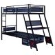 X Rocker - Armada Twin over Twin Gaming Bunk Bed with Built-In Gaming Desk - Black
