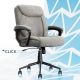 Click365 - Transform 1.0 Bonded Leather Desk Office Chair - Light Gray