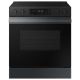 Samsung - Bespoke 6.3 Cu. Ft. Slide-In Electric Range with Precision Knobs - Matte Black Steel