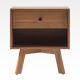Walker Edison - Mid-Century Modern 1-Drawer Angle-Leg Nightstand - Mocha