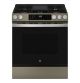 GE - 5.3 Cu. Ft. Slide-In Gas Convection Range with Steam Cleaning and EasyWash Tray - Slate