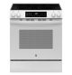 GE - 5.3 Cu. Ft. Slide-In Electric Convection Range with Steam Cleaning and EasyWash Oven Tray - White