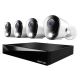 Night Owl - 12 Channel 4 Camera Indoor/Outdoor Wired 4K 1TB DVR Security System with 2-way Audio - Black/White