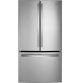 GE - 21.9 Cu. Ft. French Door Counter Depth Refrigerator with Internal Water Dispenser - Stainless Steel