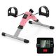 Costway - Under Desk Exercise Bike Pedal Exerciser with LCD Display for Legs & Arms Workout - Pink