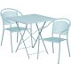 Alamont Home - Oia Outdoor Square Contemporary Metal 3 Piece Patio Set - Sky Blue ALA-DP39-193923
