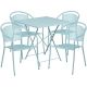 Alamont Home - Oia Outdoor Square Contemporary Metal 5 Piece Patio Set - Sky Blue ALA-DP39-193929