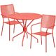 Alamont Home - Oia Outdoor Round Contemporary Metal 3 Piece Patio Set - Coral ALA-DP46-194005
