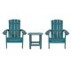 Alamont Home - Charlestown Indoor/Outdoor Adirondack Style Side Table and 2 Chair Set - Sea Foam