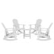 Alamont Home - Savannah Set of 4 Poly Resin Adirondack Rocking Chairs with 1 Side Table in - White