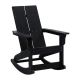 Alamont Home - Finn Modern 2-Slat Adirondack Poly Resin Rocking Chair for Indoor/Outdoor Use - Black
