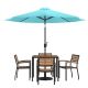 Alamont Home - Lark Outdoor Square Modern 7 Piece Patio Set - Teal