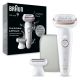 Braun Silk-épil 9 Pivoting Head, Wet and Dry Epilator, Includes Shaver Head and Trimmer Comb - White/Flamingo