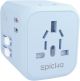Epicka - Dual AC Outlet 35W Universal Travel Adapter with 2 USB-C PD Fast Charging & 3 USB-A (TA-205, Blue) - Blue