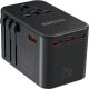 Epicka - GaN 75W Universal Travel Adapter with 3 USB-C PD Fast Charging & 2 USB-A (TA-105 Max, Black) - Black