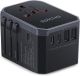 Epicka - Universal Travel Adapter with 3 USB-C and 2 USB-A Ports Charger for USA EU UK AUS (TA-105C, Black) - Black